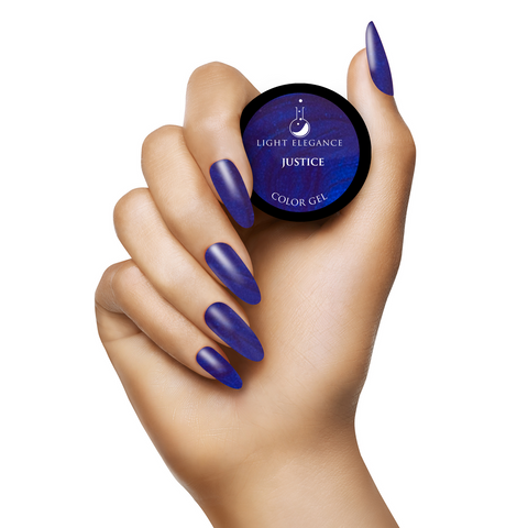 light elegance justice bright cobalt blue gel hand