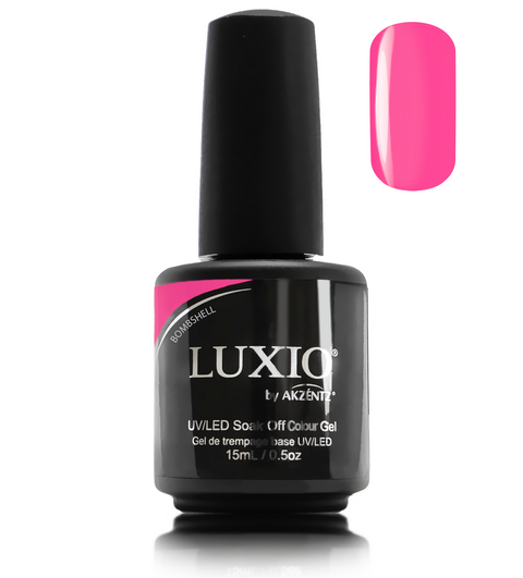 luxio gel bombshell pink neon bottle
