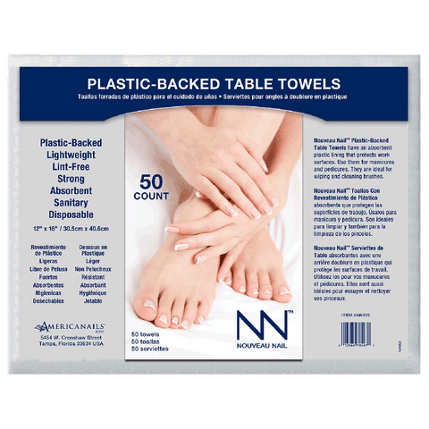 Nouveau Nail plastic backed table towel