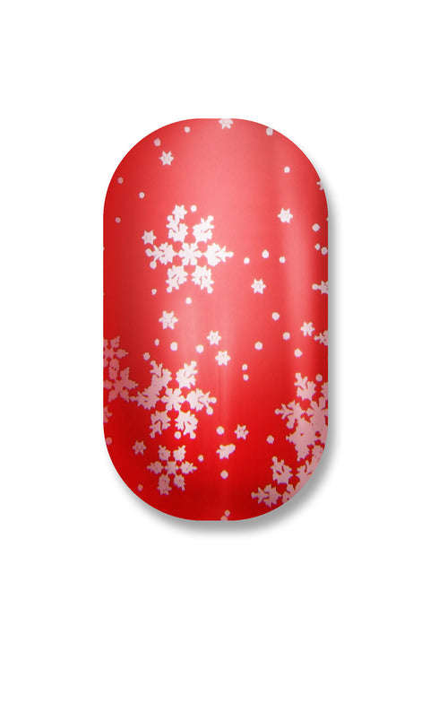Minx Ruby Red Lightning w/ Silver Snowflakes